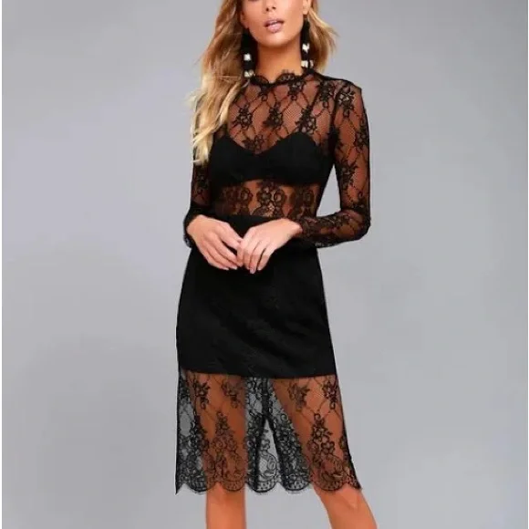 NBD | Dresses | Nbd Carrie Black Lace Long Sleeve Midi Dress Size Large | Poshmark NBD | Dresses | Nbd Carrie Black Lace Long Sleeve Midi Dress Size Large | Poshmark